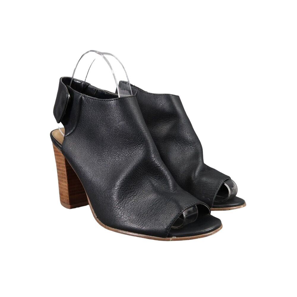 Matisse Shoes Women 7.5 Sandal Bootie Fashion Chunky Heel Open Toe Leather Black